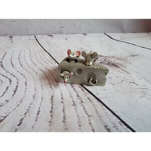 Hudson Pewter Figurine 2911 Mice in Swiss Cheese 1983 Knick Knack